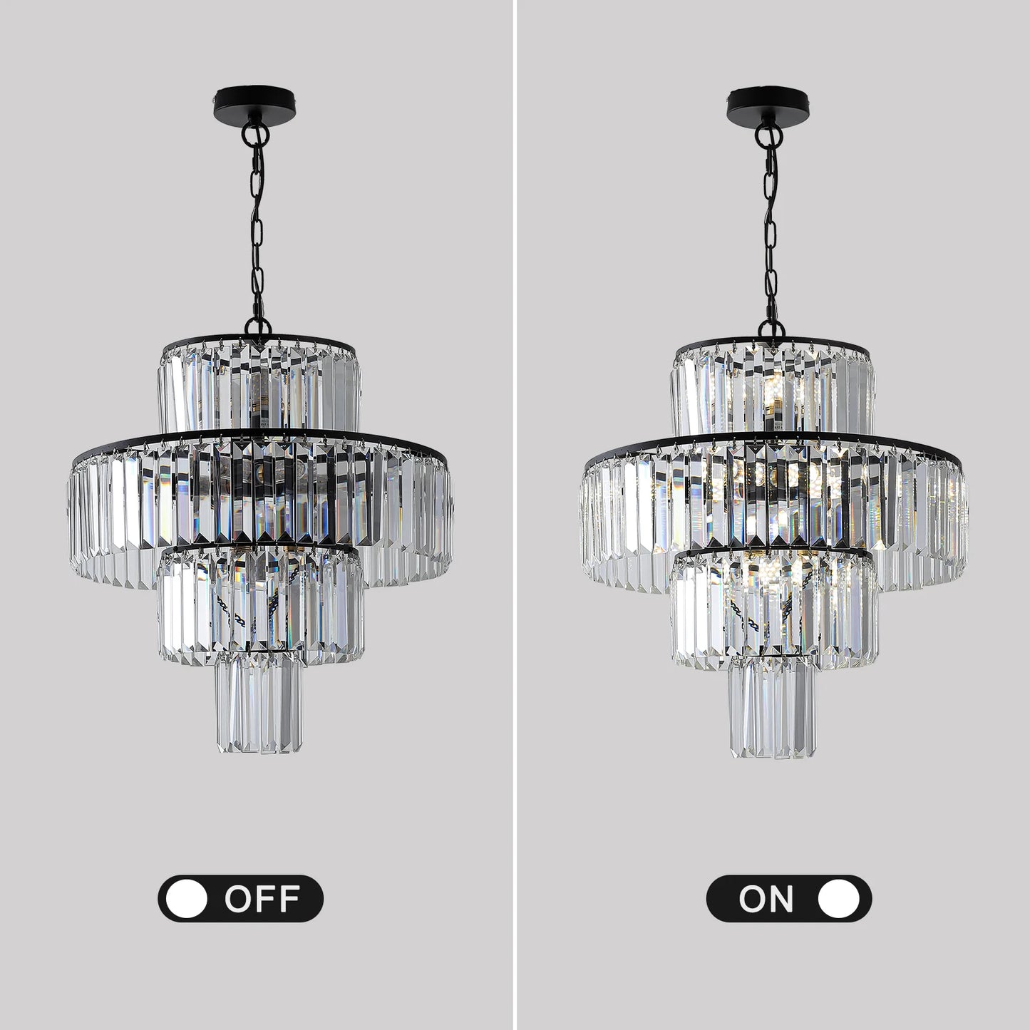 ARLGSITE Luxury Crystal Chandelier Flush Mount Ceiling Light