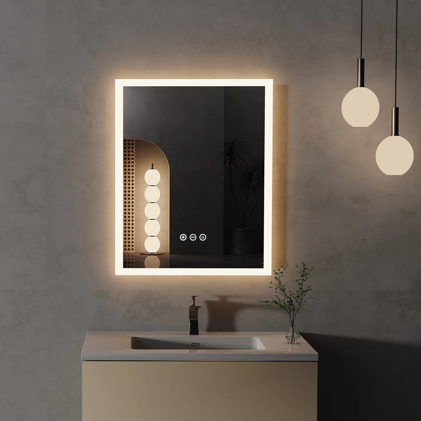 LED Lighted Anti-Fog Bathroom Mirror with Smart Touch 16x20 Inch