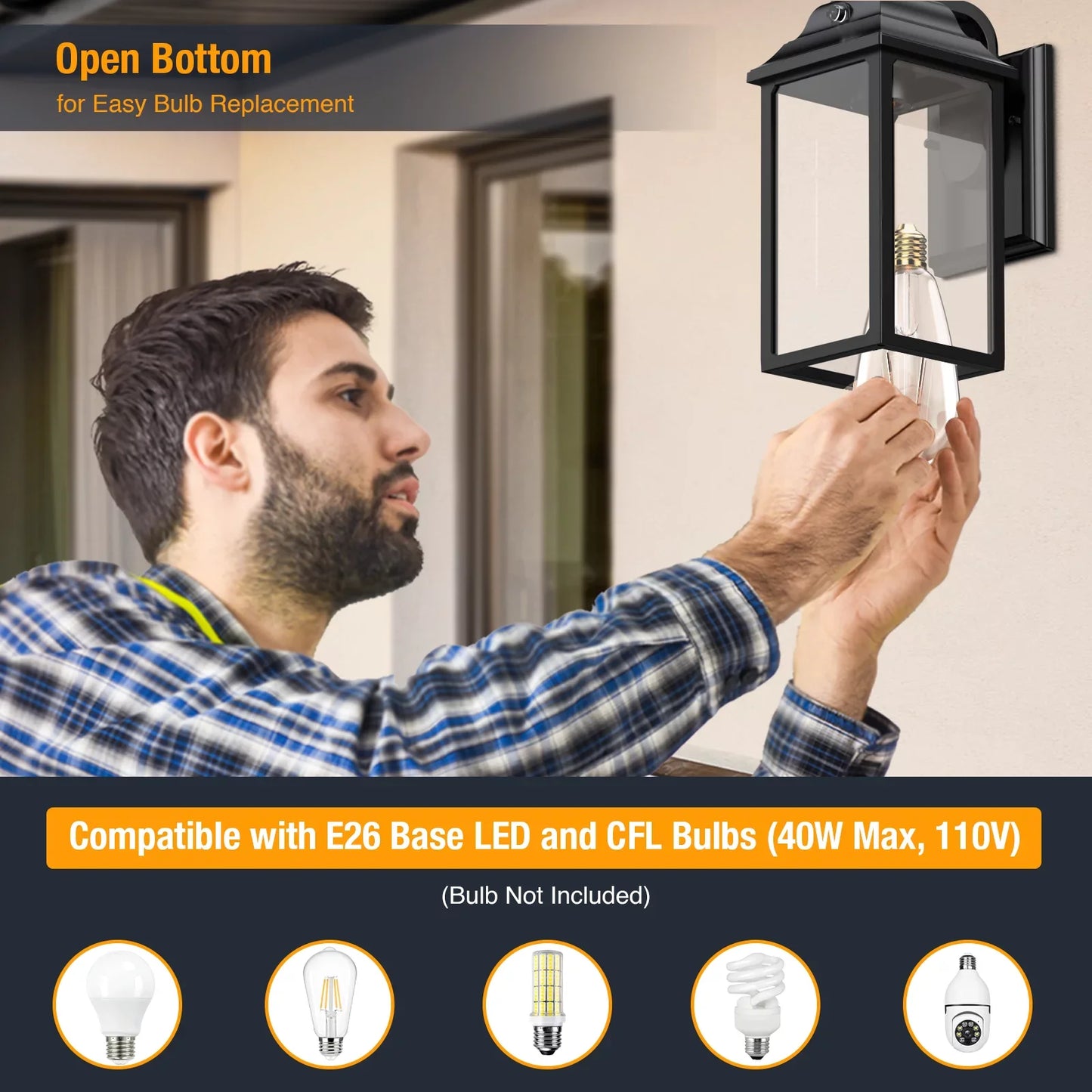 Outdoor Wall Sconce Lights Set for Garage and Patio Decor