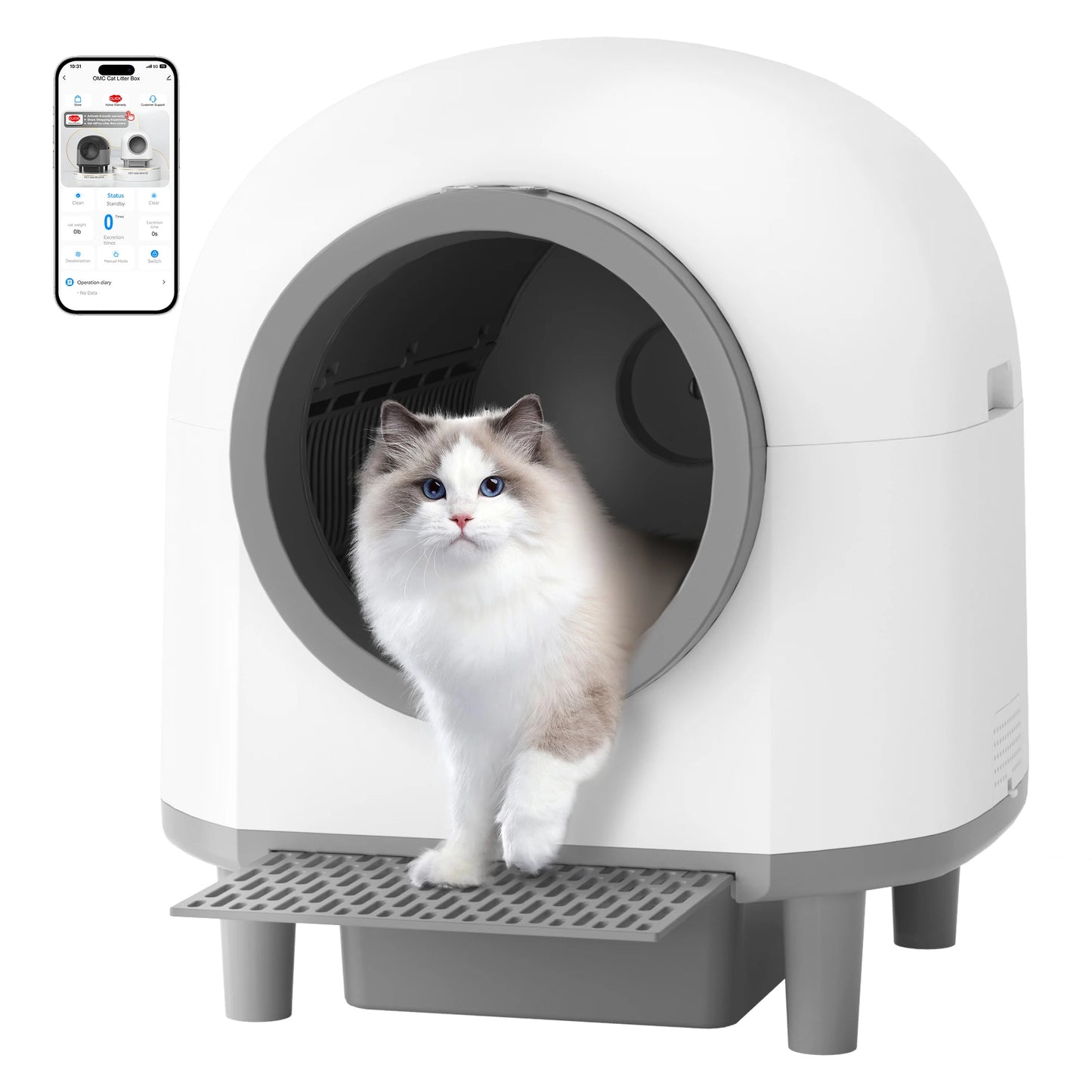 REDSASA Self Cleaning Automatic Cat Litter Box with Stairs