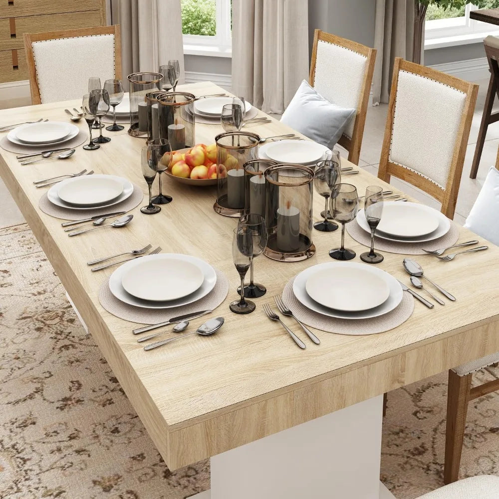 Modern Rectangular Dining Table for 4 to 8 People 78.7 Inches