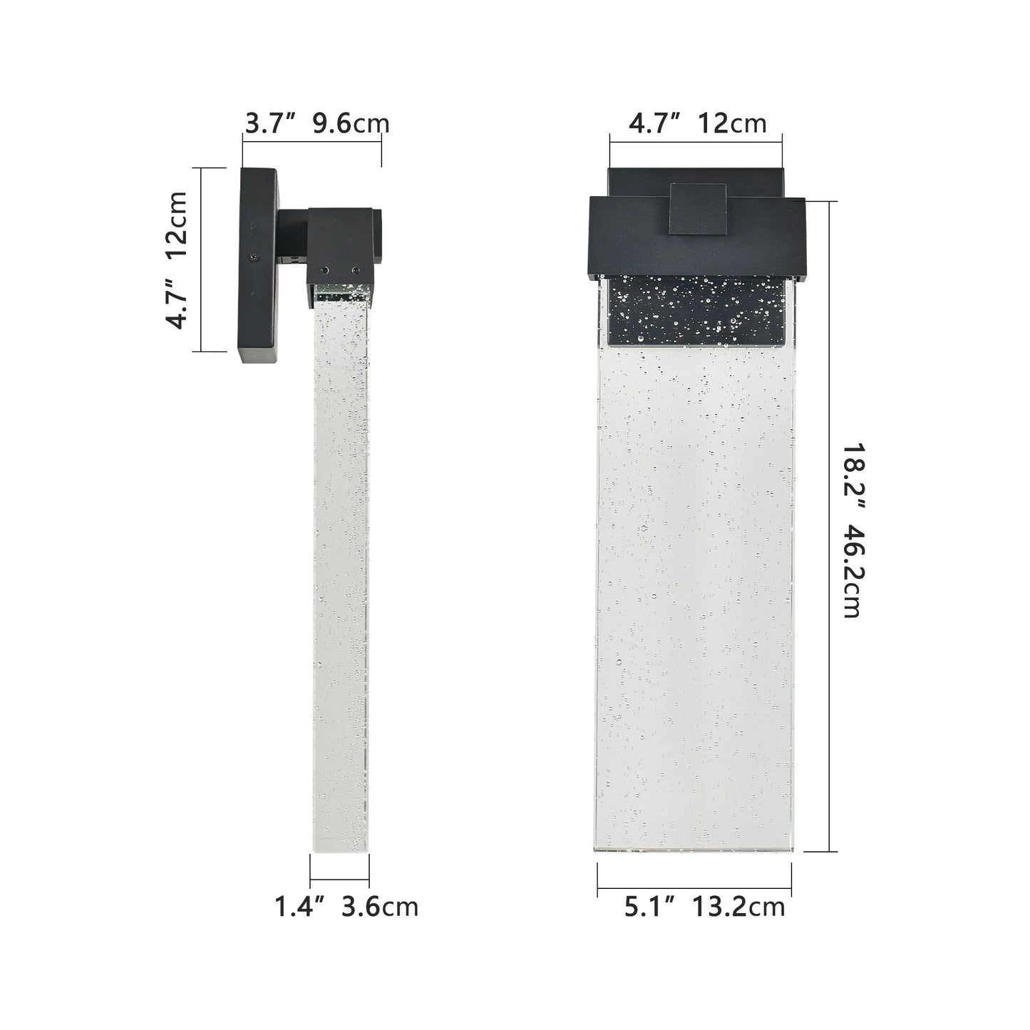 Modern Outdoor LED Wall Light Fixture with Bubble Crystal Finish
