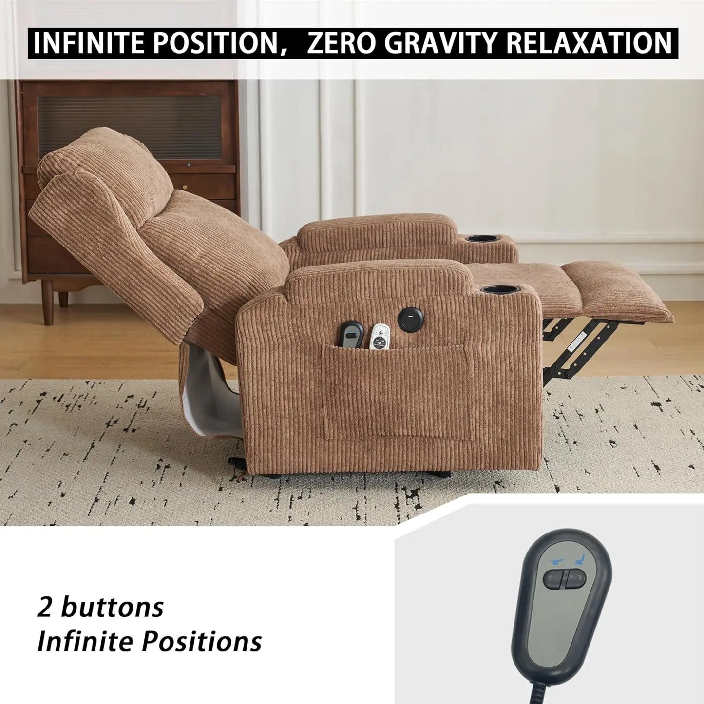 Electric Power Lift Recliner Chair with Massage and Heat