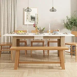 Modern 78.7 Inch Rectangular Dining Table for 8 to 10 People