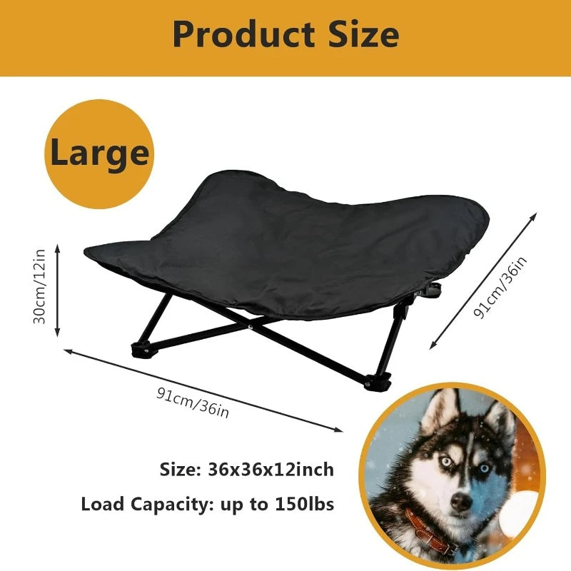 Elevated Dog Bed Portable Raised Pet Cot for Indoor and Travel