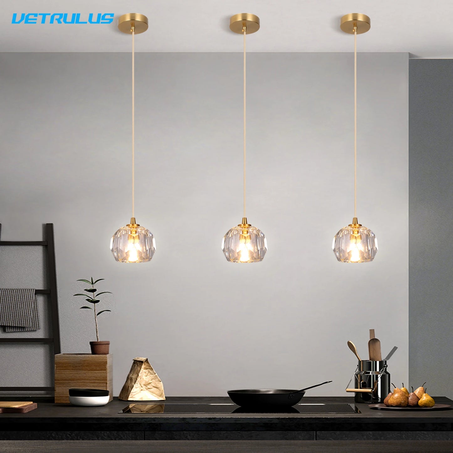 Modern LED Crystal Pendant Light for Kitchen and Bedroom Decor