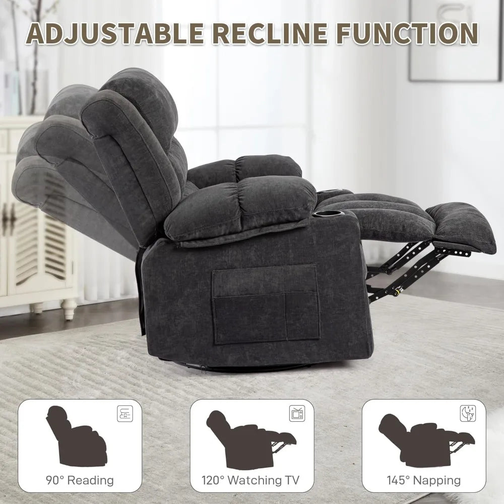 Modern Ergonomic Recliner Chair with 360 Degree Swivel Feature