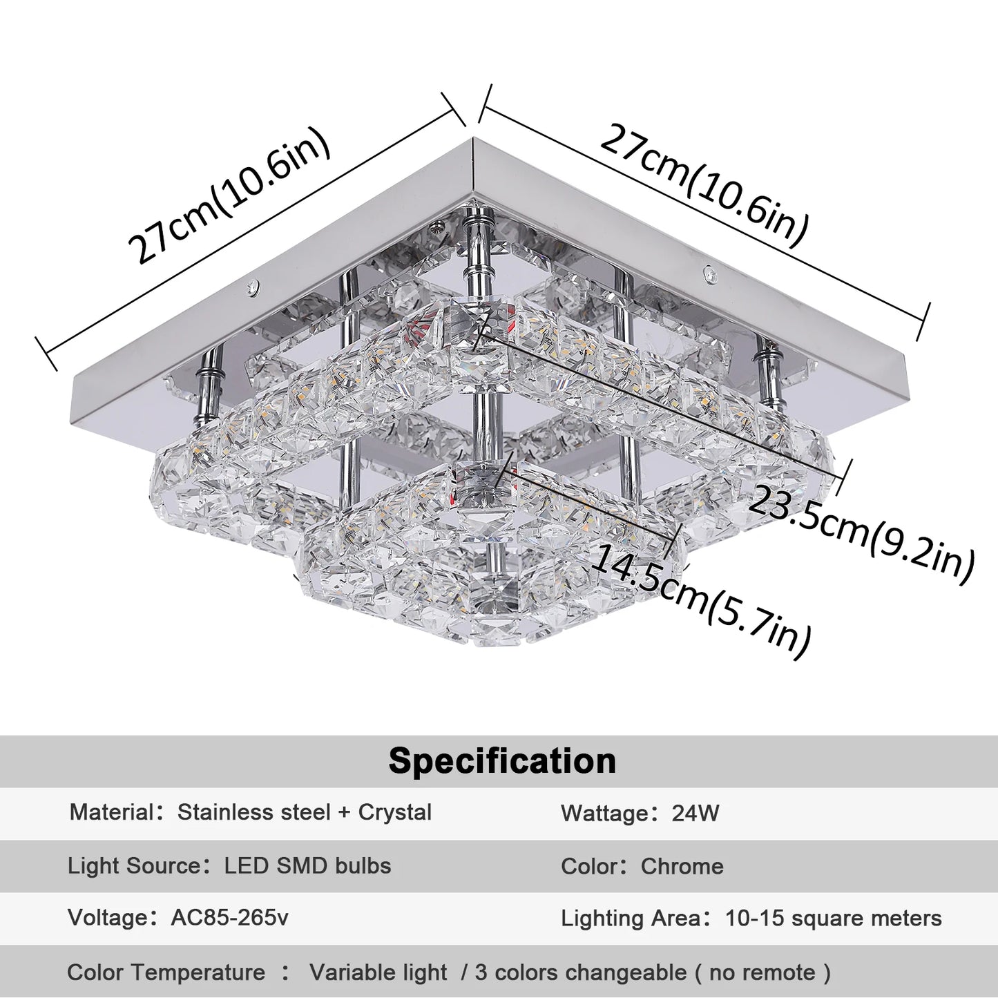 Modern Crystal Drop Chandelier LED Ceiling Lamp for Home Decor