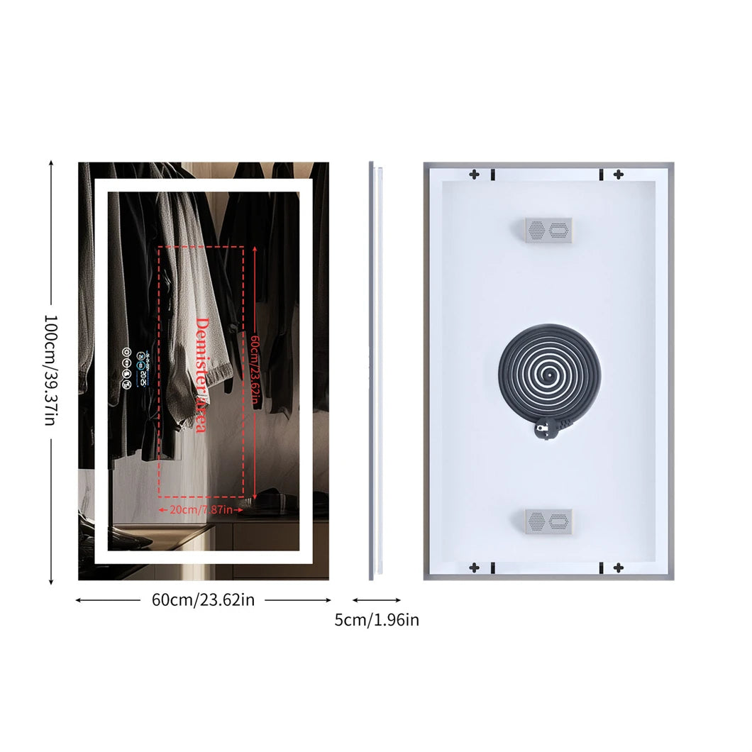 XXL Smart LED Vanity Mirror with Bluetooth and Anti Fog Technology
