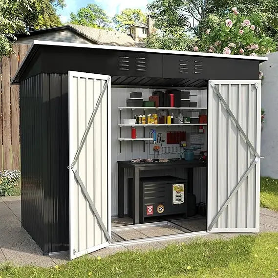 Outdoor Metal Storage Shed 8x4 FT for Yard and Patio Use