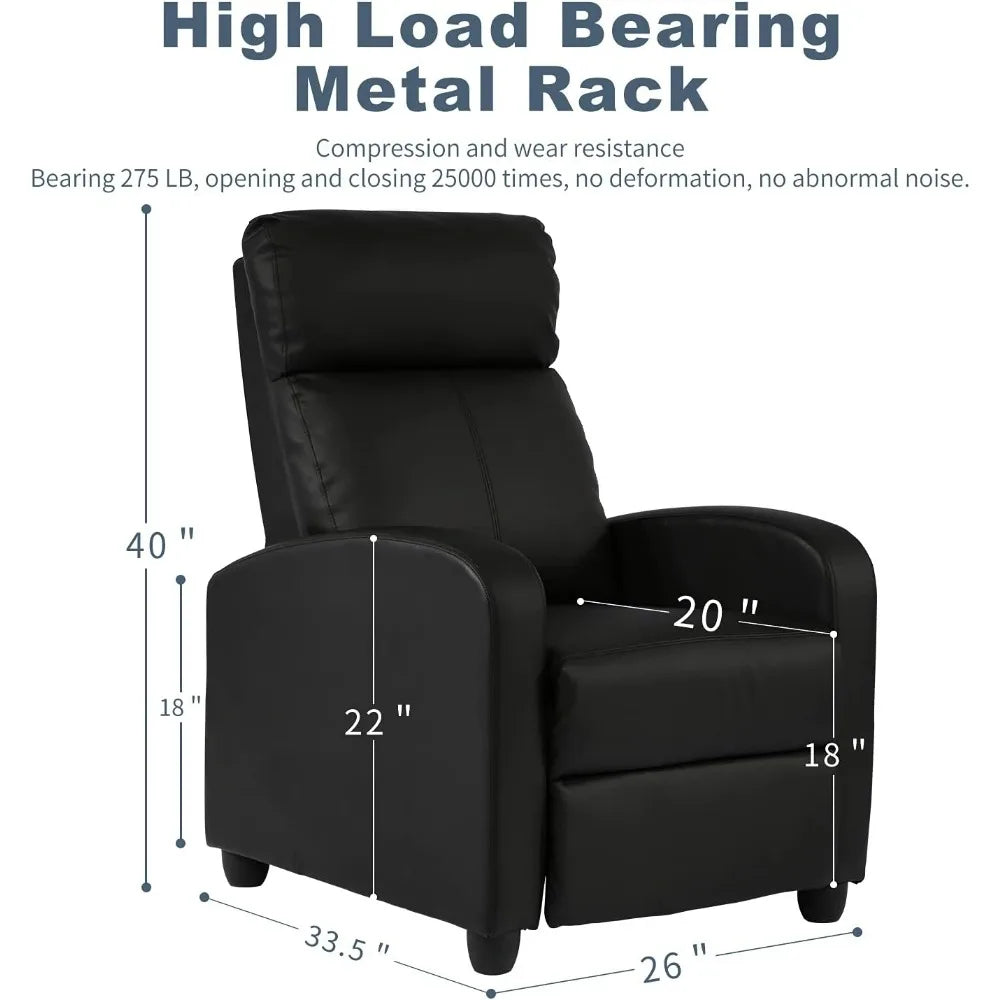 Massage Recliner Chair with Footrest Soft PU Leather Black