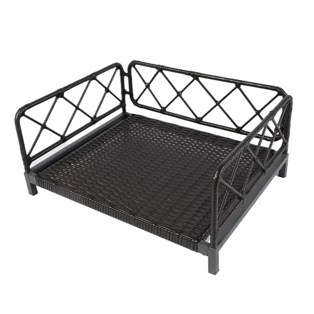 Wicker Pet Bed Rattan Dog Sofa Indoor Outdoor Water Resistant