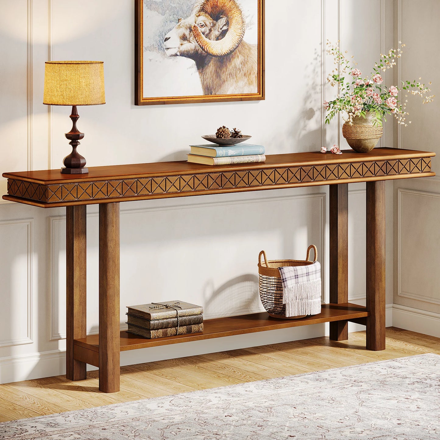 Tribesigns 70.9 Inch Extra Long Console Table with Storage