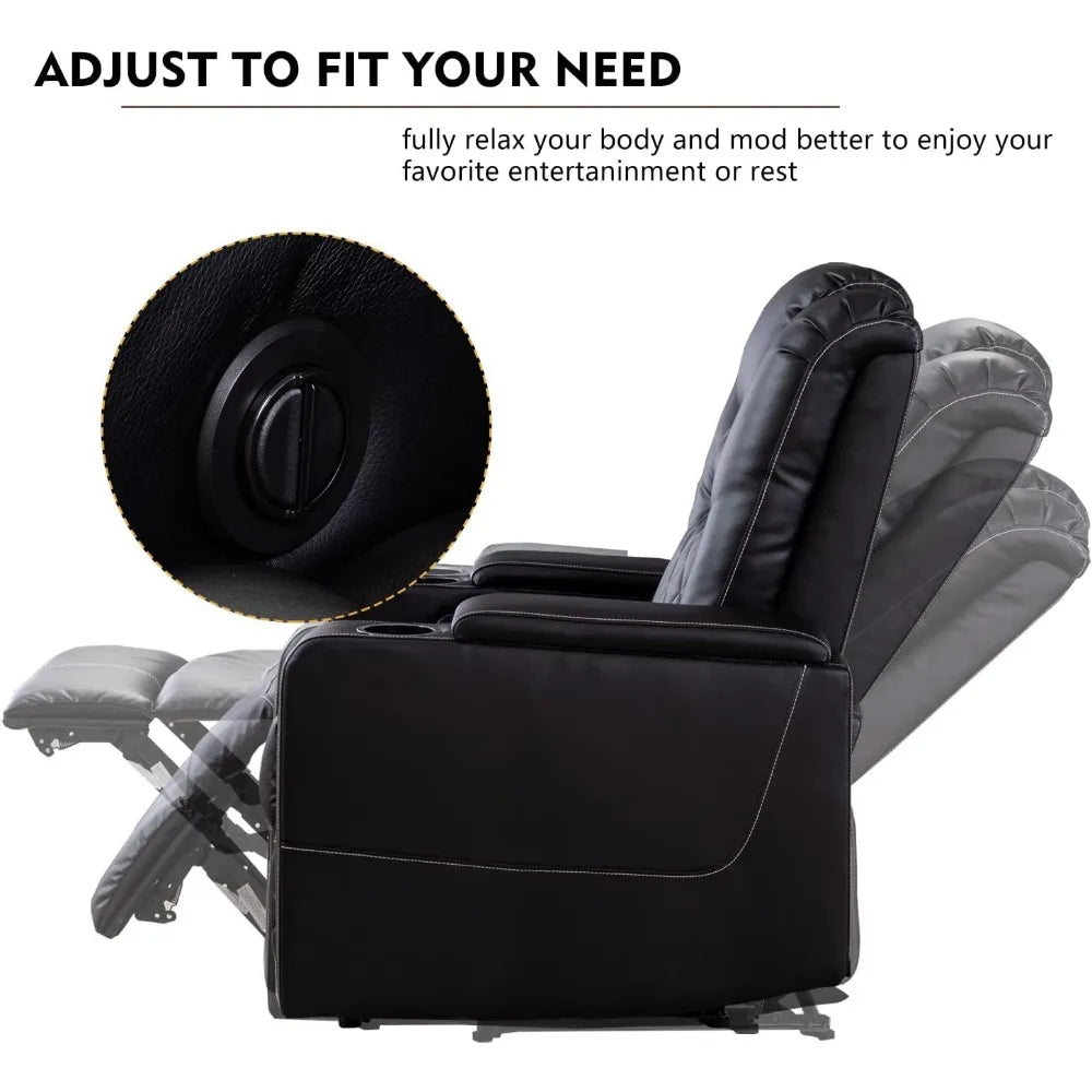 Electric Power Recliner Chair with USB Ports and Cup Holders