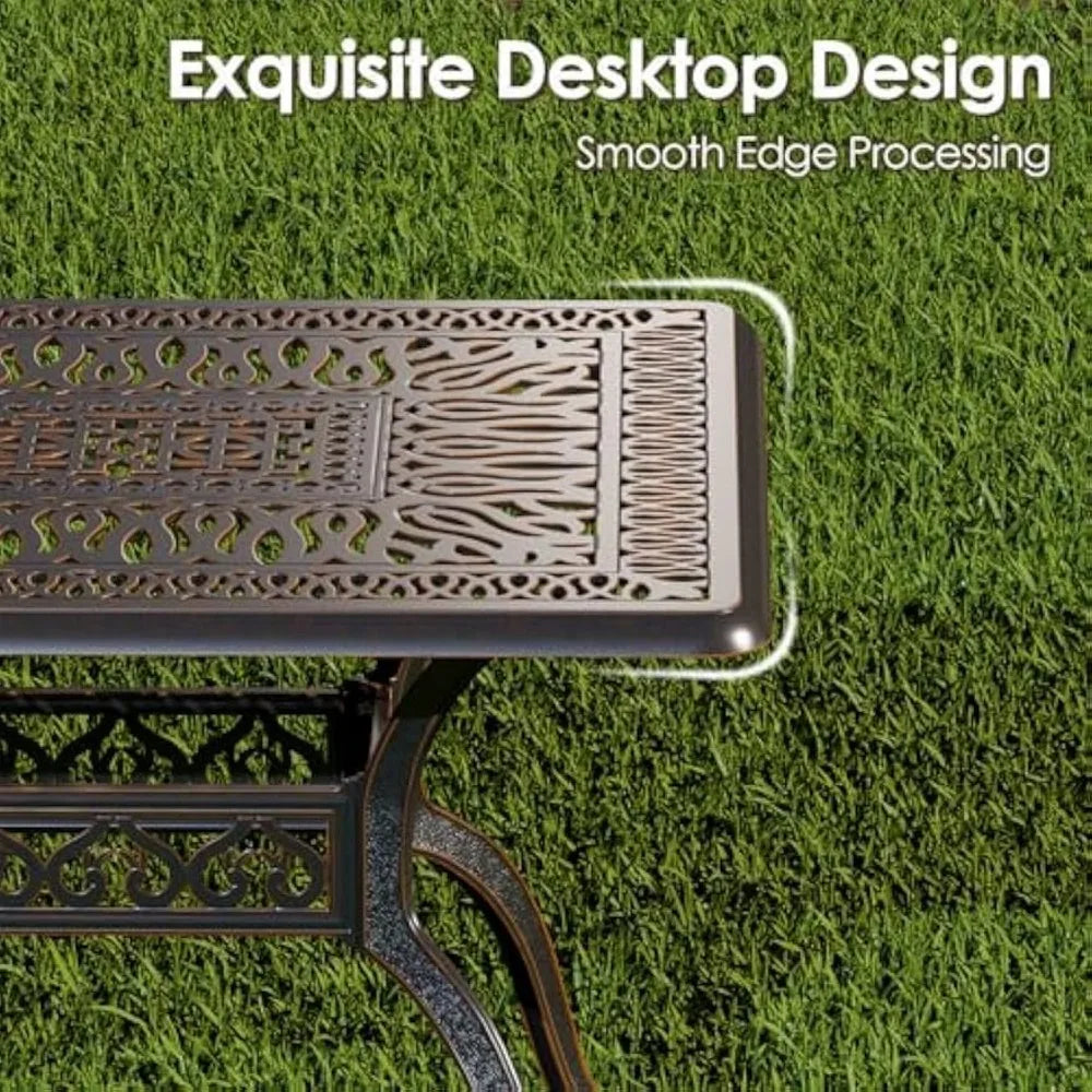 Retro Outdoor Dining Set for 6 with Umbrella and Table