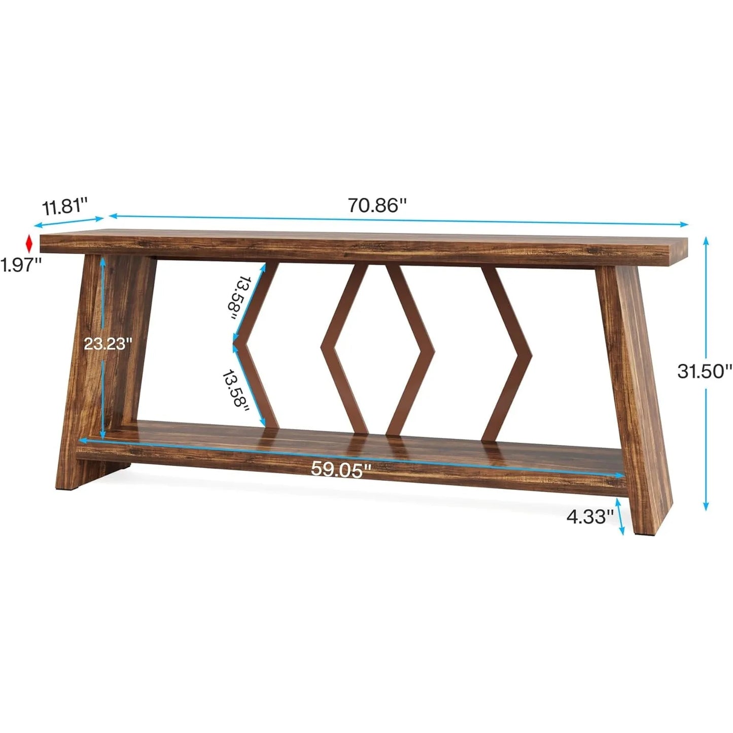 Farmhouse Console Table for Living Room and Entryway Decor