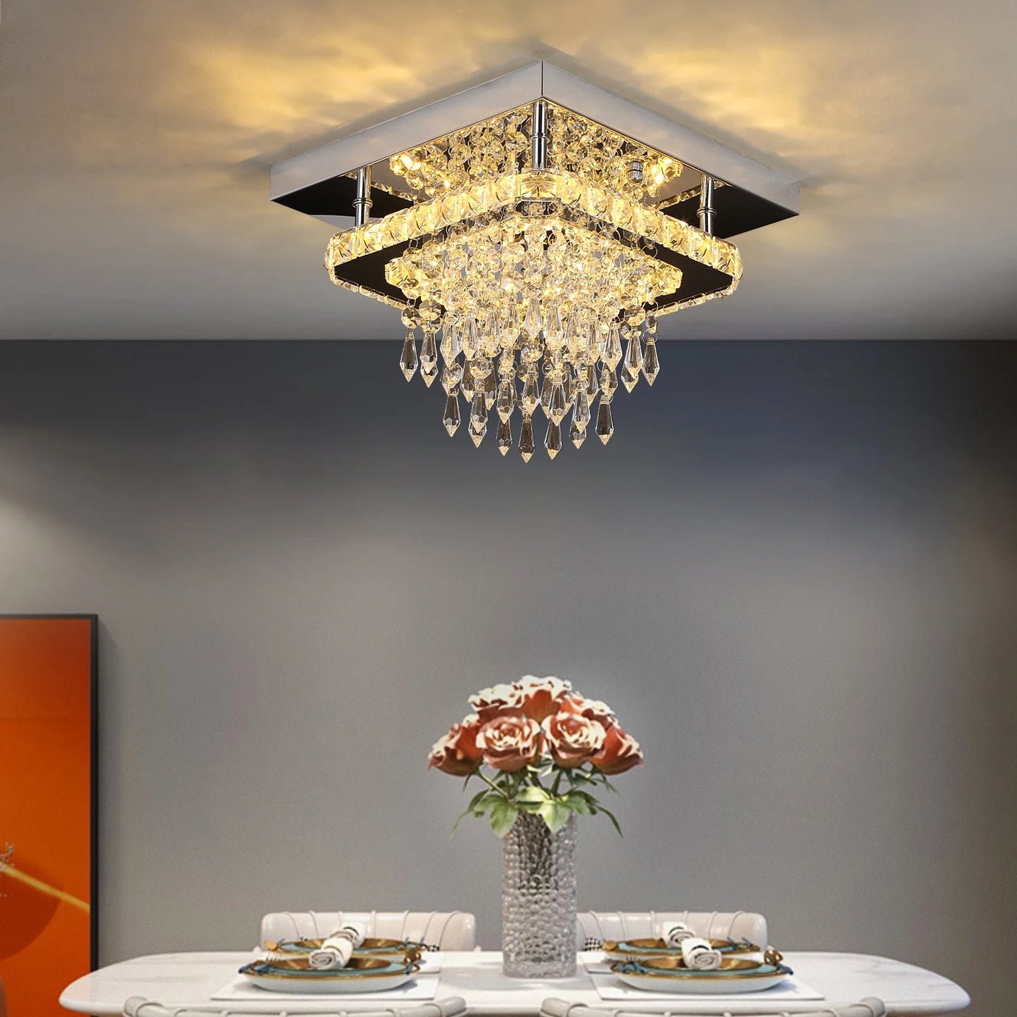 Minimalist Crystal LED Ceiling Lamp for Bedroom and Hallway