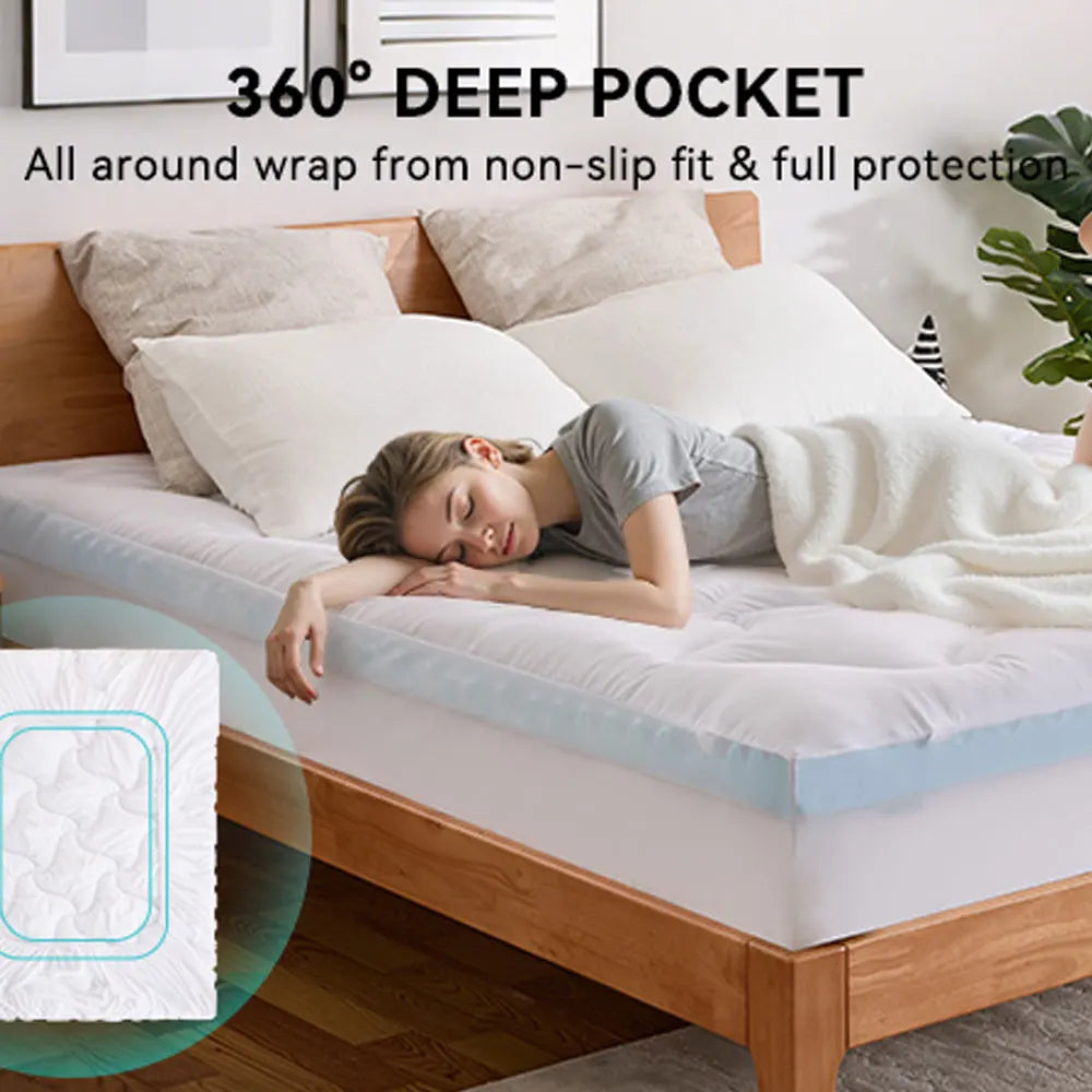 Hcore 3/4 Inch Queen Memory Foam Mattress Topper for Back Pain