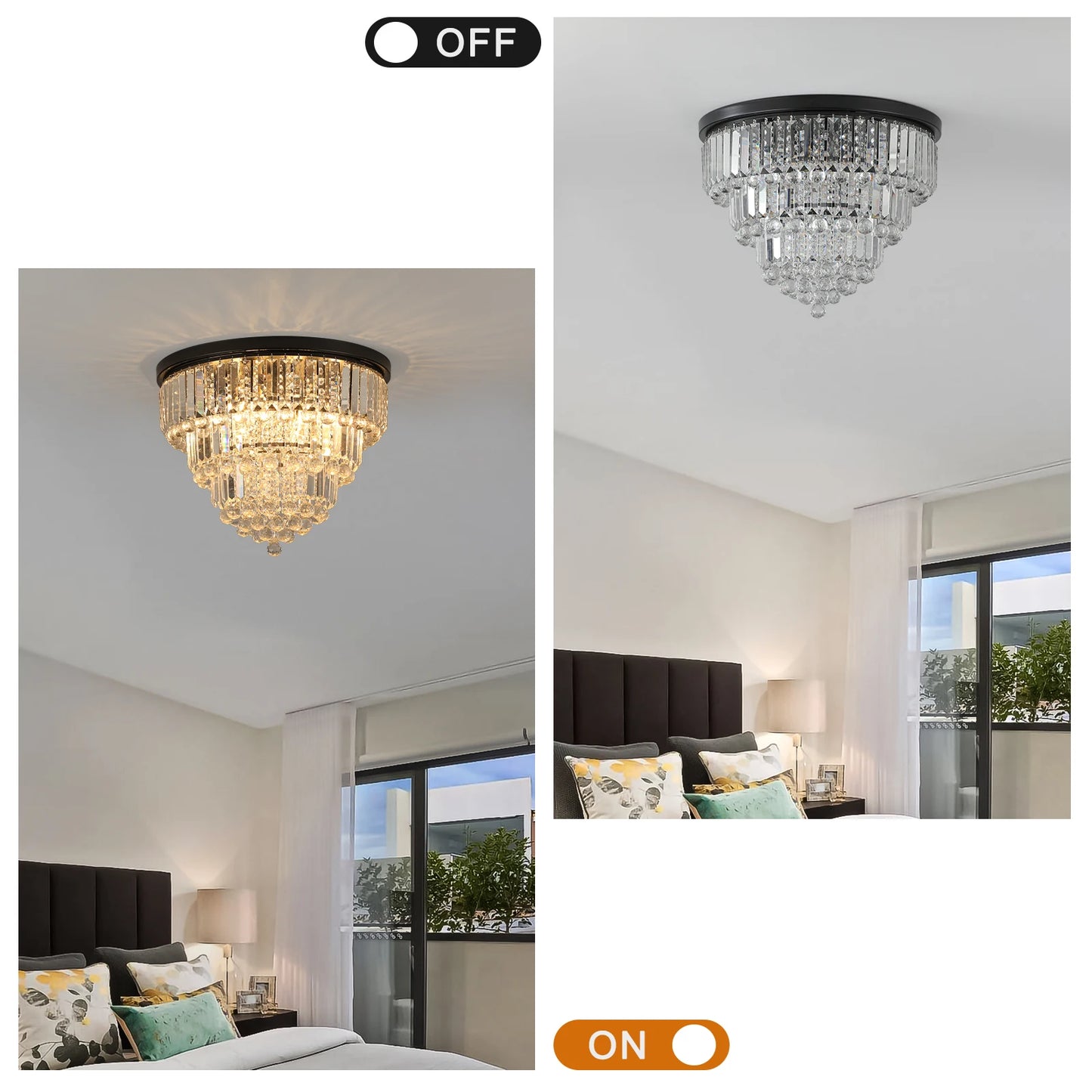 Luxury K9 Crystal Black Chandelier Ceiling Light Fixture