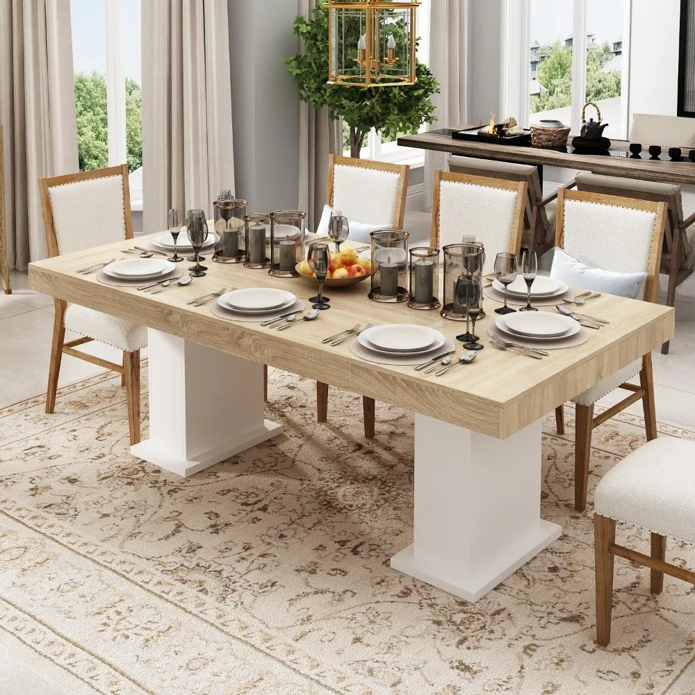 Modern Rectangular Dining Table for 4 to 8 People 78.7 Inches