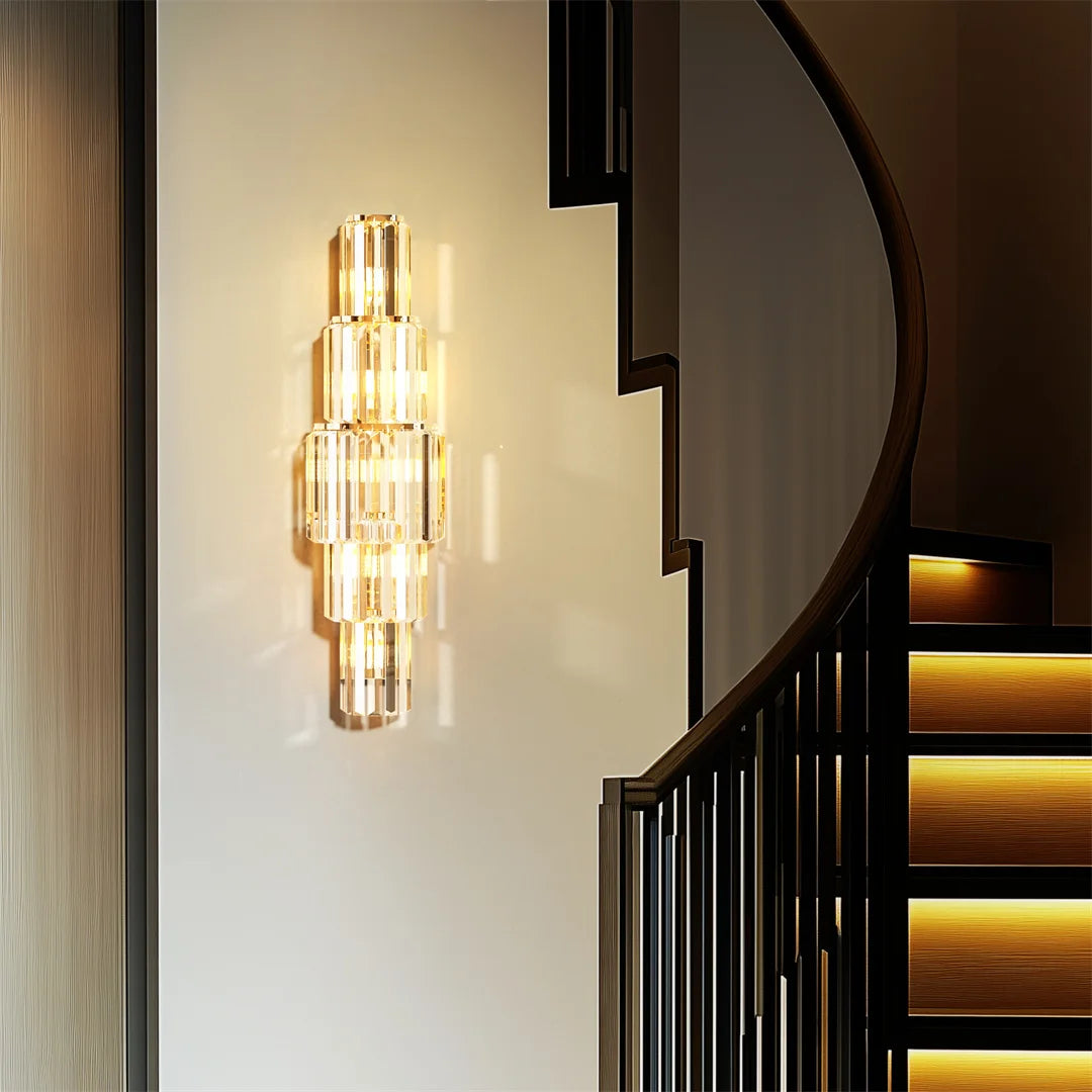 LUVODI Modern Crystal Wall Sconce Light with E14 LED Bulbs