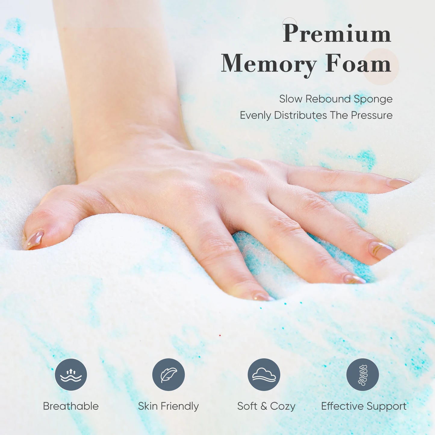 JHK 2-3 Inch Full Size Gel Memory Foam Mattress Topper Cooling