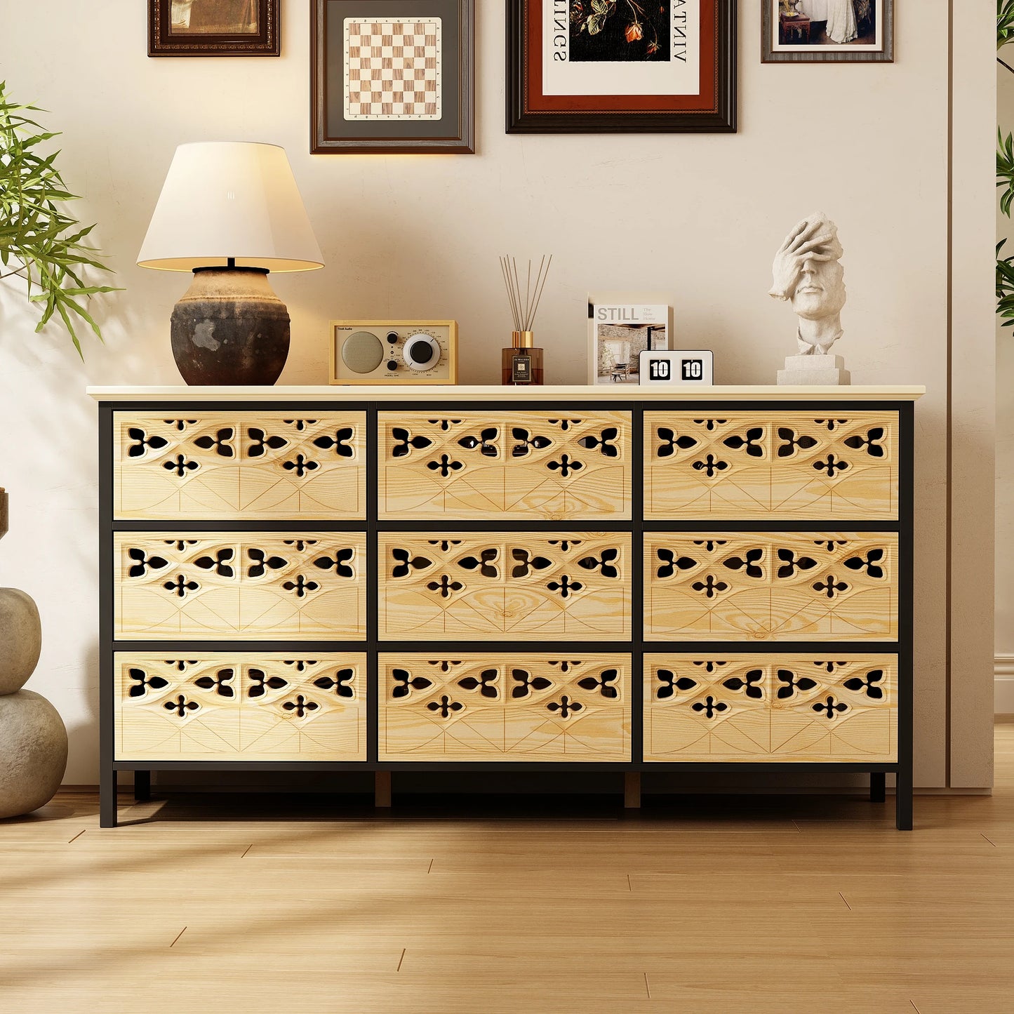 FUFU GAGA Modern 9 Drawer Chest of Drawers for Home Storage