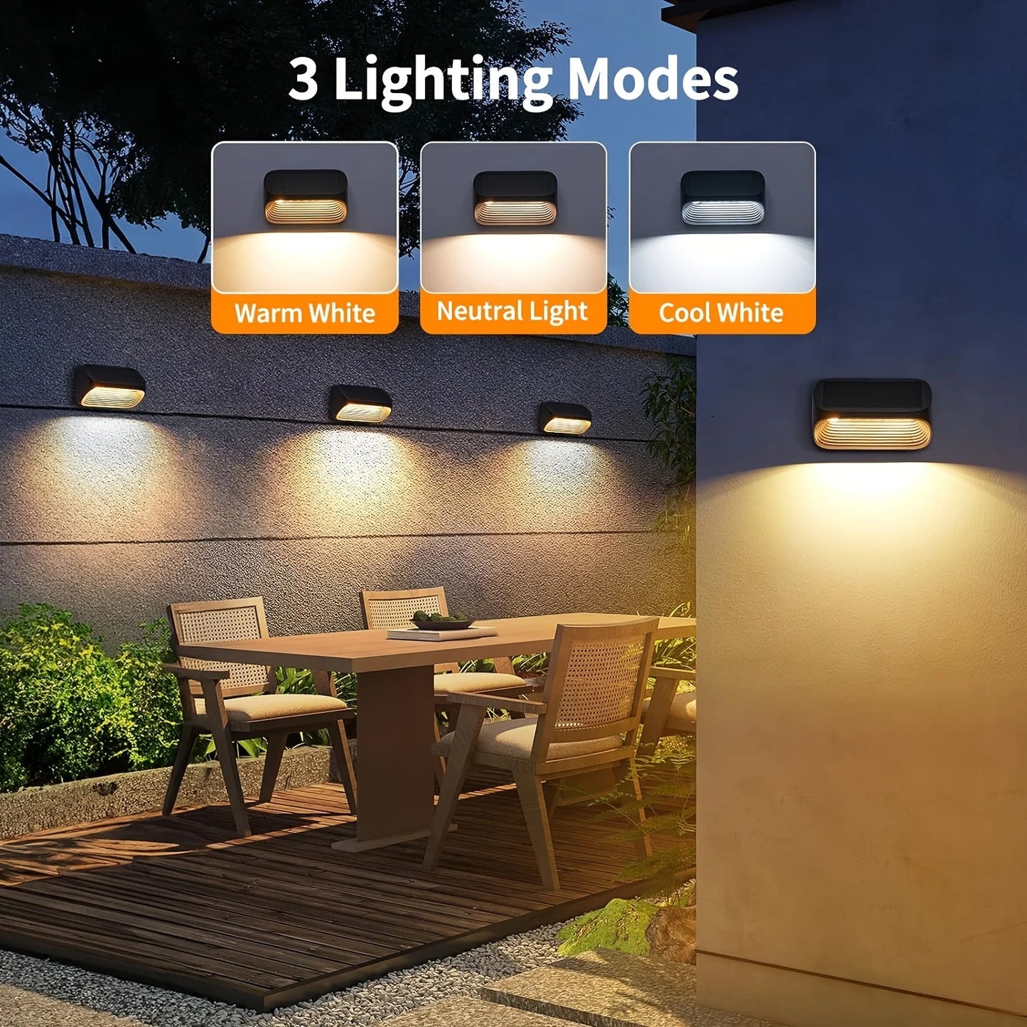 Solar Powered Fence Lights 6/12 Pack Auto On Off for Outdoor Use