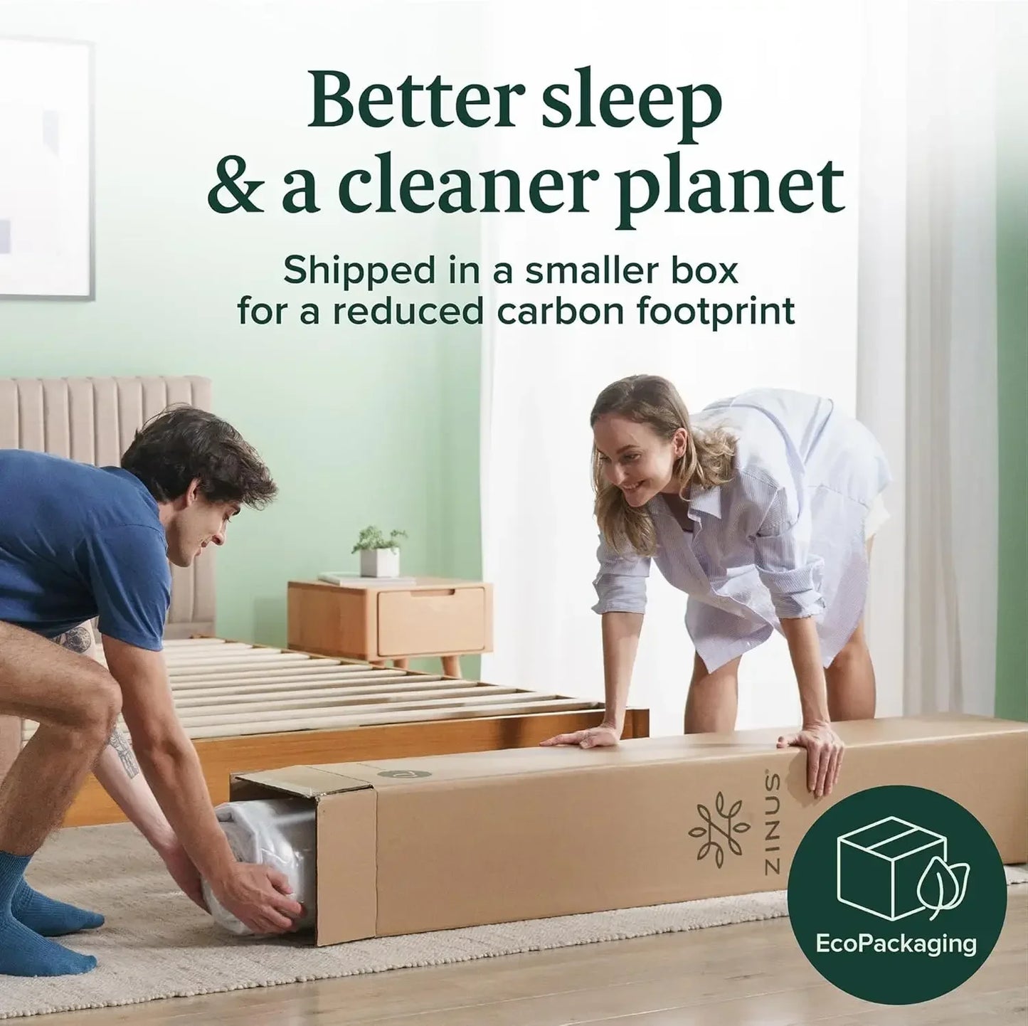 Zinus Green Tea Memory Foam Mattress Medium Firm Pressure Relief