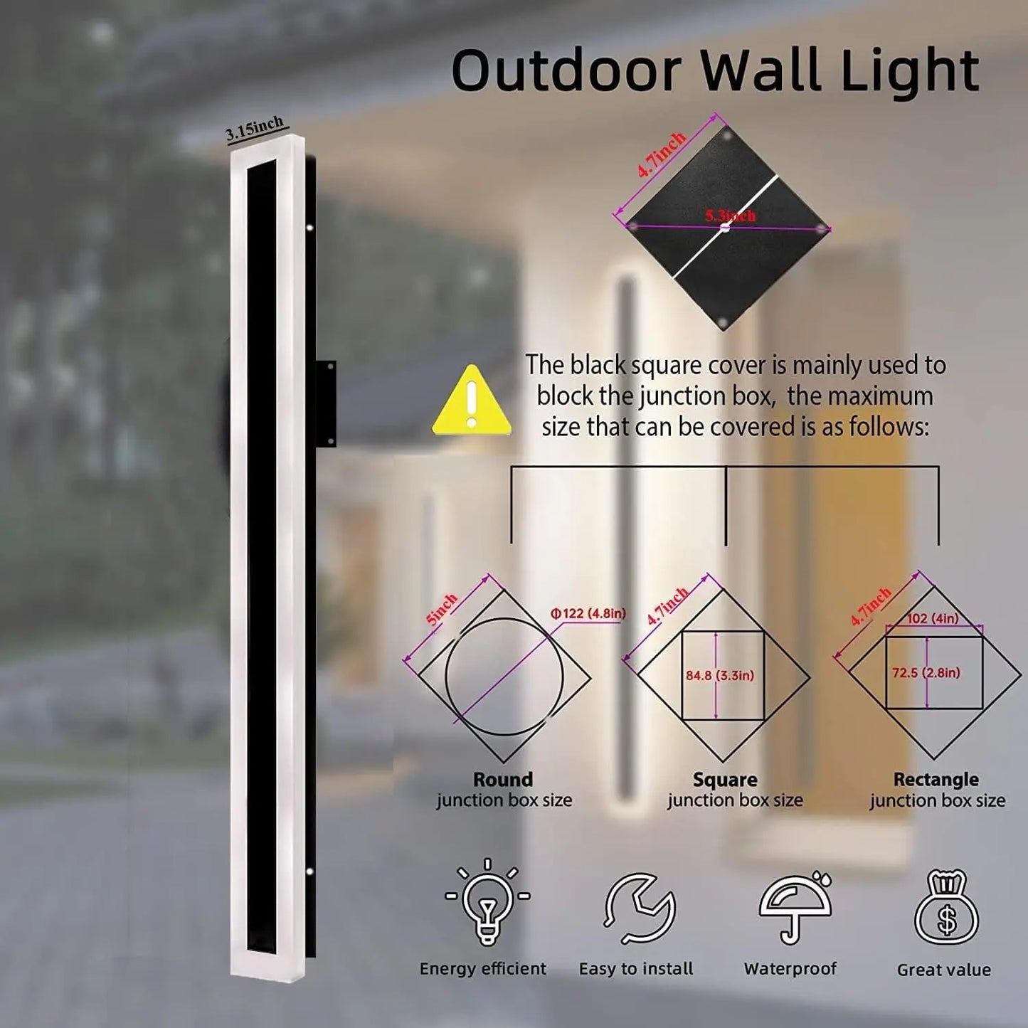 Modern LED Waterproof Wall Lamp for Outdoor Garden Lighting