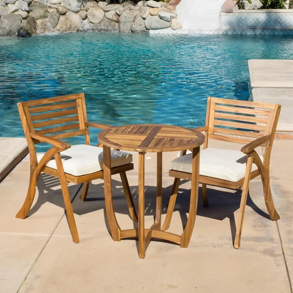 Coronado Acacia Wood Bistro Set for Outdoor Garden Dining