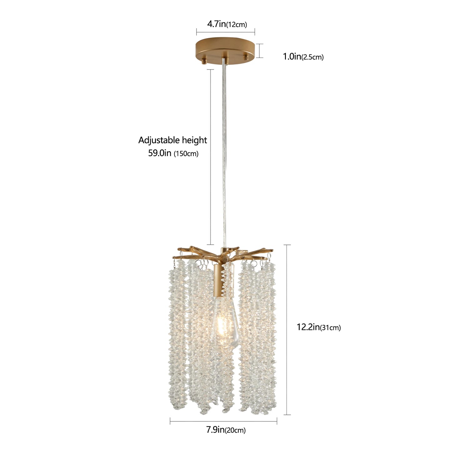 Luxury 3-Pack Crystal Pendant Lights with Elegant Golden Finish