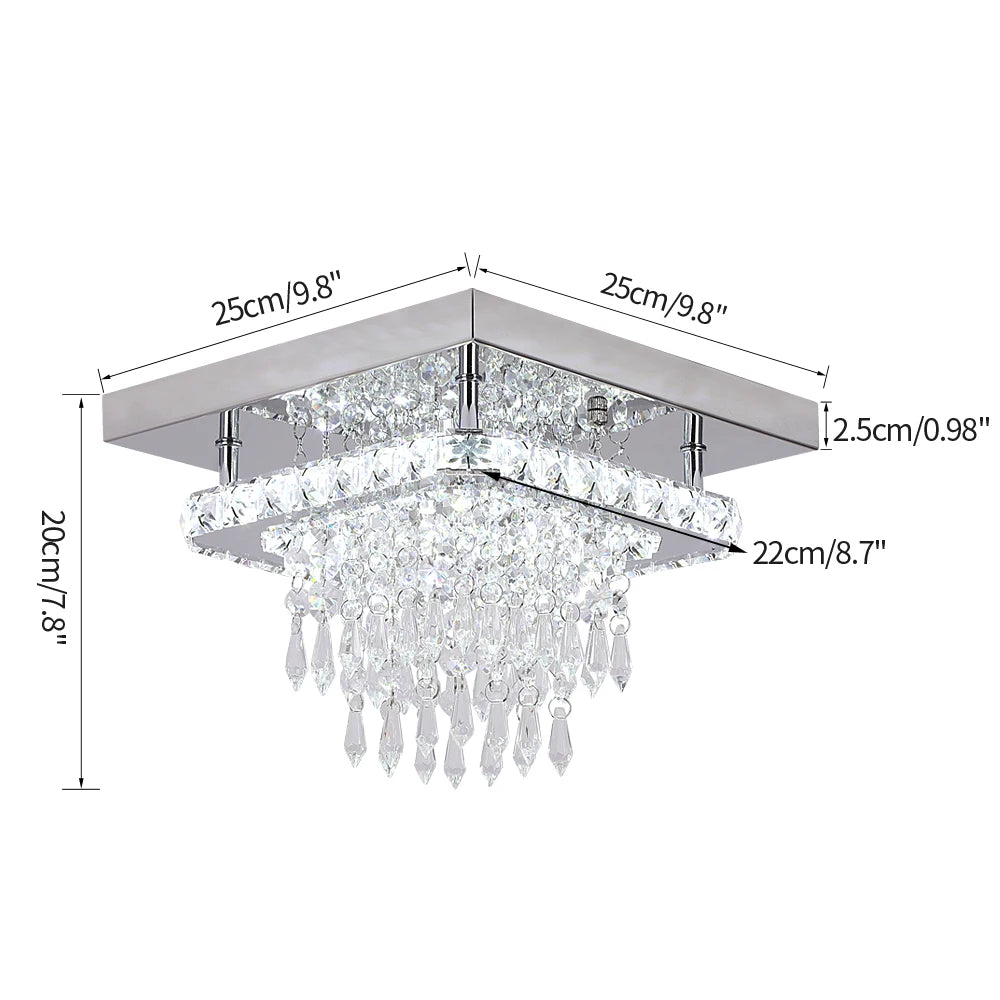 Minimalist Crystal LED Ceiling Lamp for Bedroom and Hallway