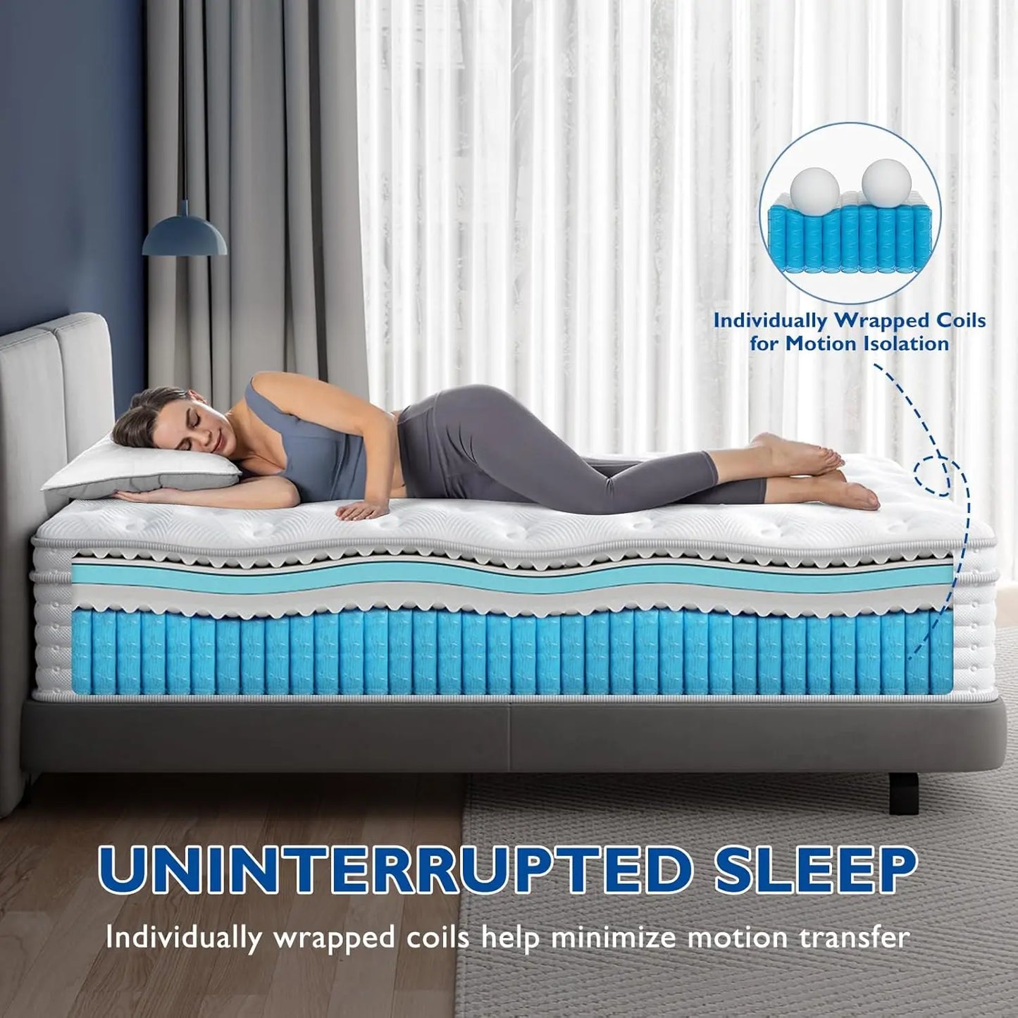 BedStory Hybrid Mattress 12-14 Inch Gel Memory Foam and Springs