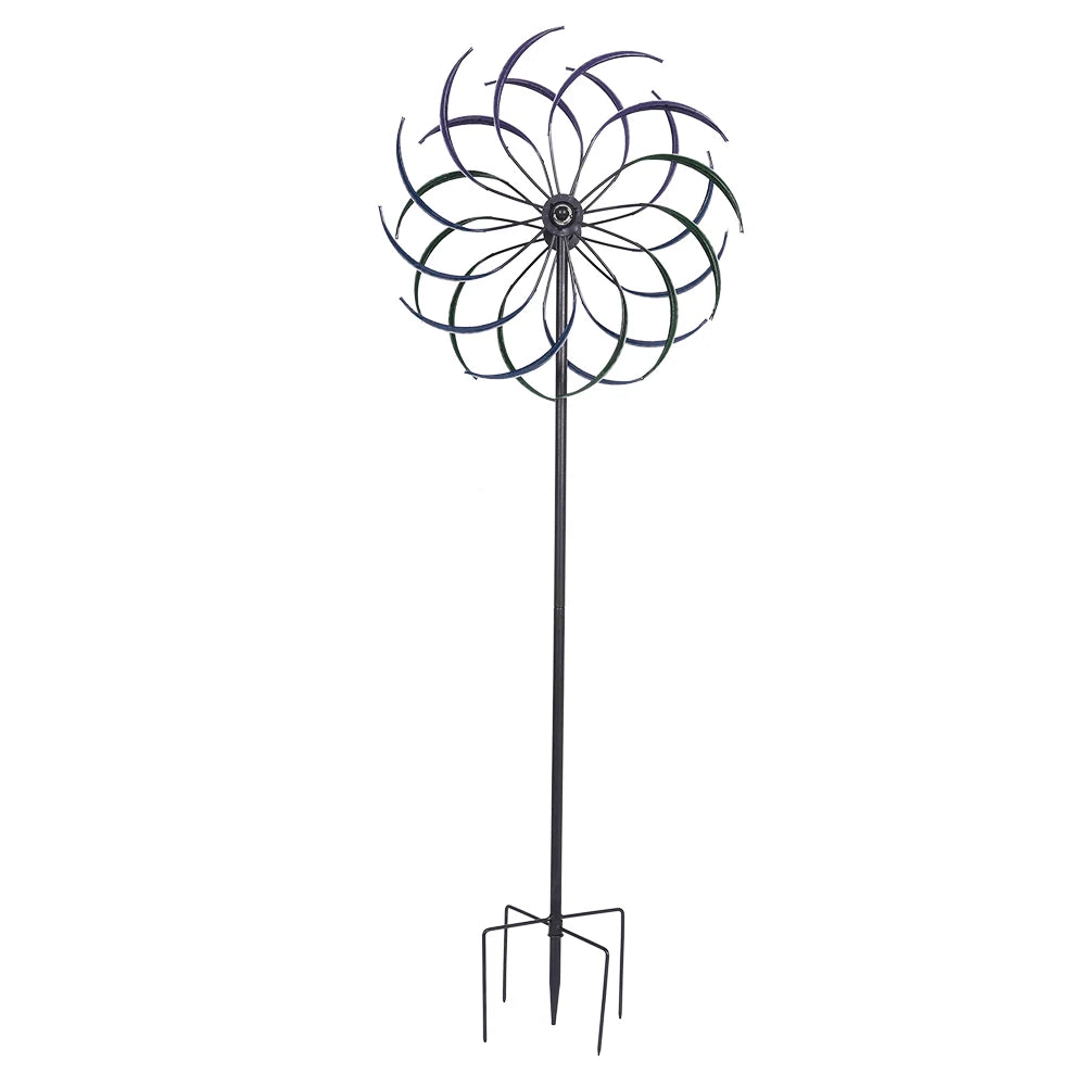 Double-Layer Metal Windmill Ornament for Garden Decoration