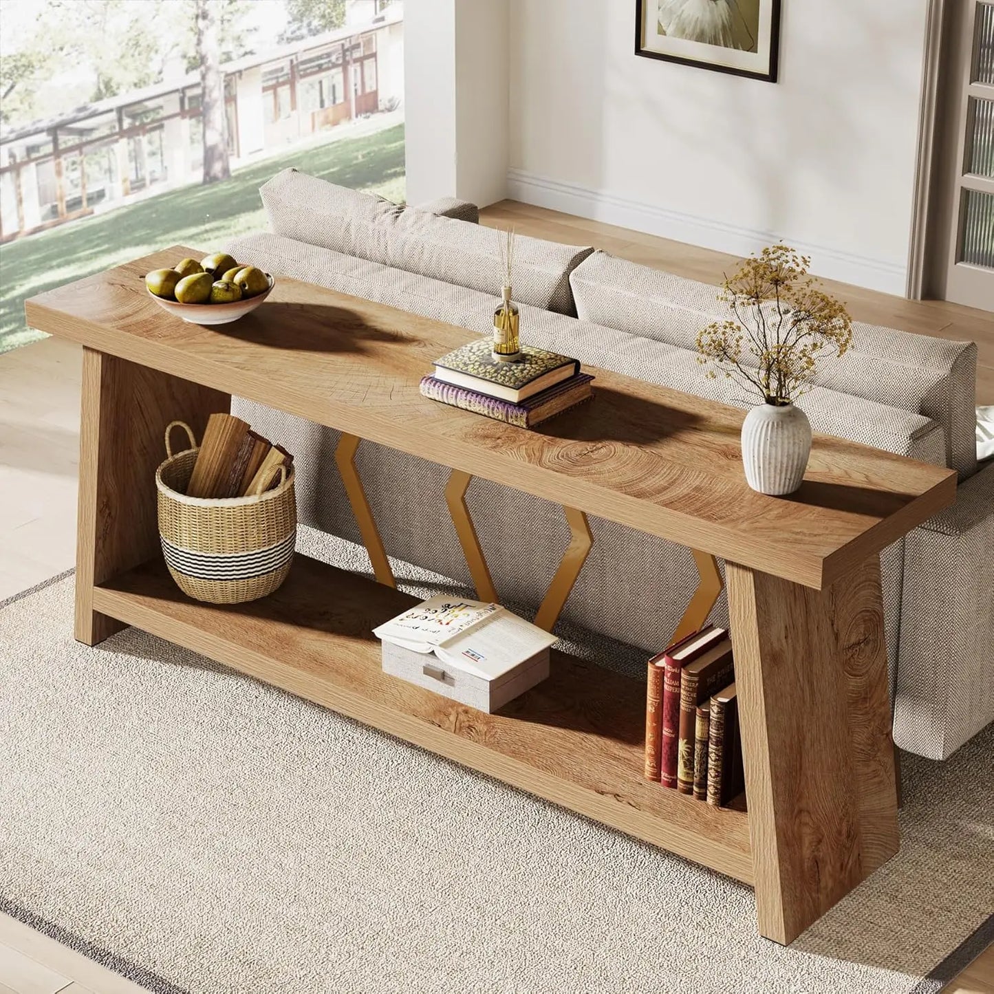 Farmhouse Console Table for Living Room and Entryway Decor