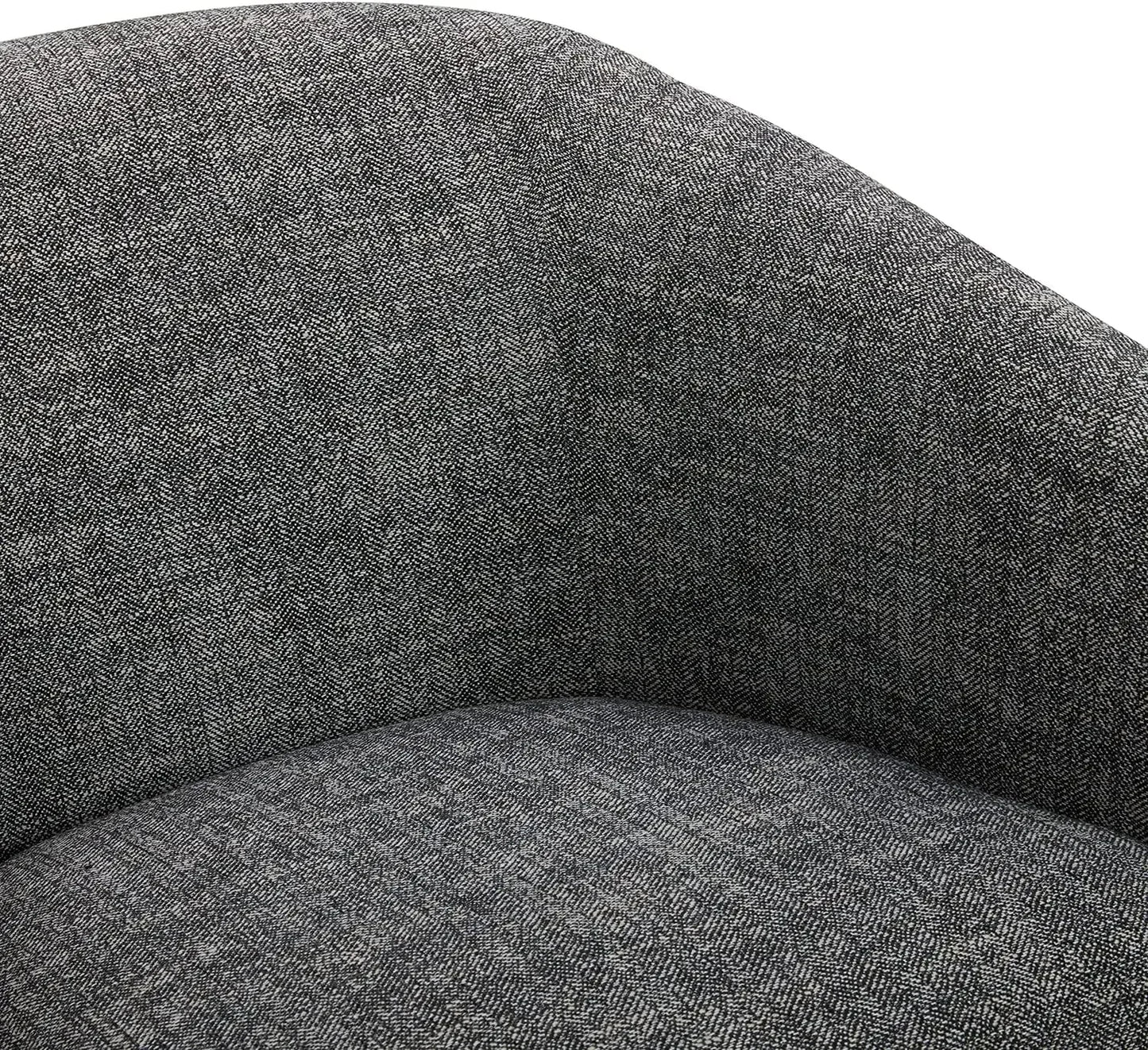Dark Grey Swivel Accent Chair Set of 2 Upholstered Barrel Chairs