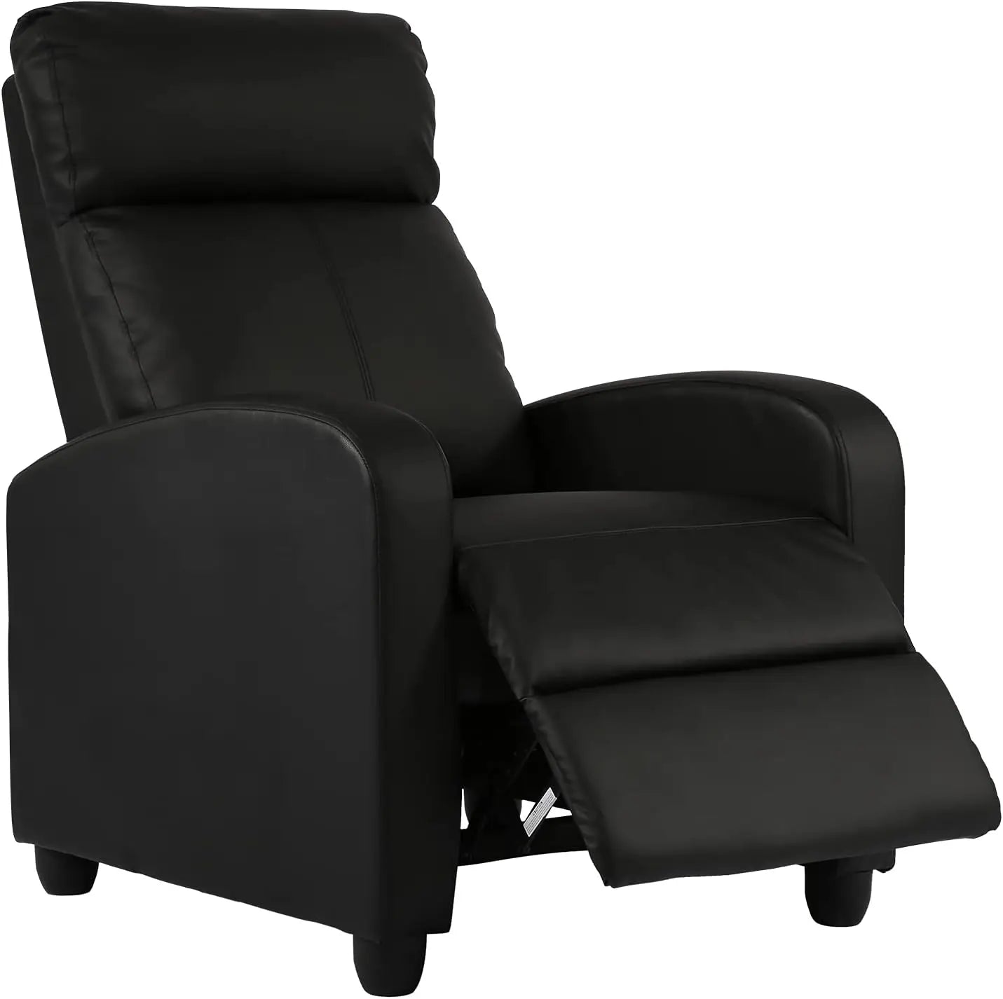 Massage Recliner Chair with Footrest Soft PU Leather Black
