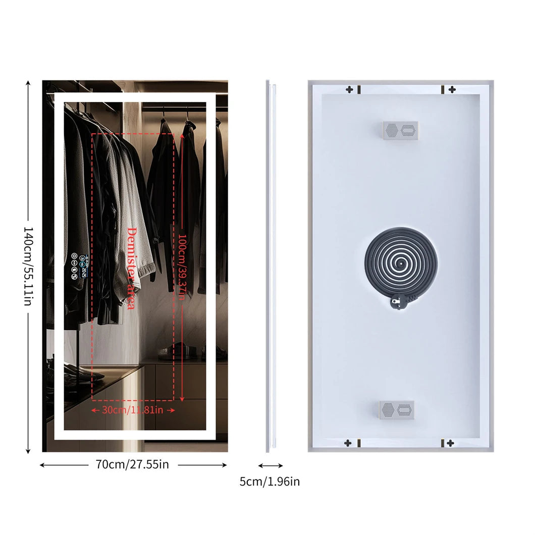 XXL Smart LED Vanity Mirror with Bluetooth and Anti Fog Technology