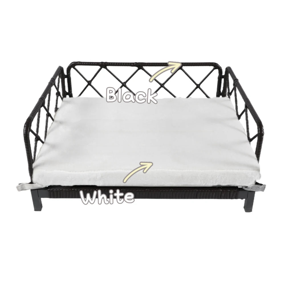 Wicker Pet Bed Rattan Dog Sofa Indoor Outdoor Water Resistant