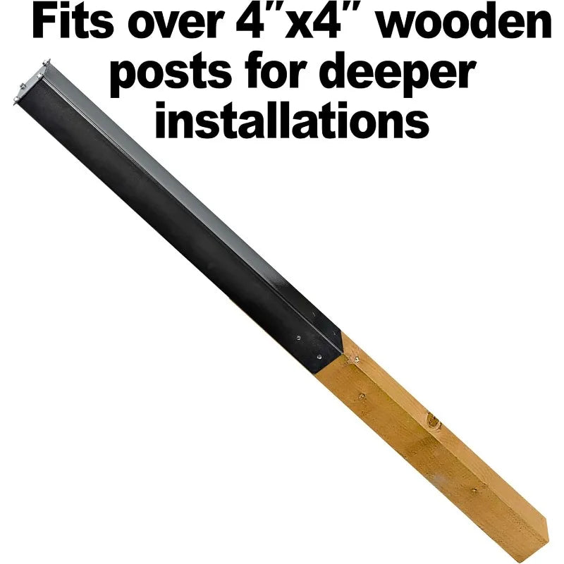 Black In-Ground Mailbox Mounting Post 43 Inches Durable Steel
