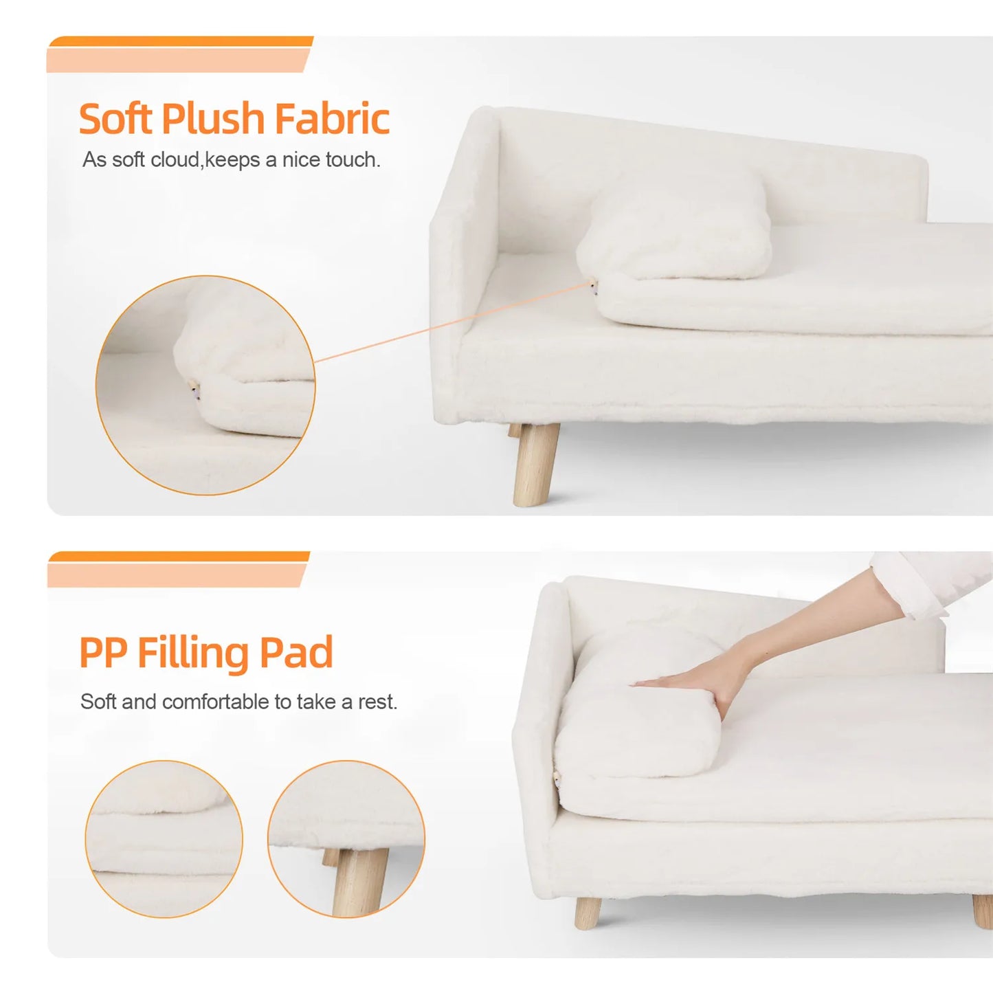 Elevated Nordic Pet Bed with Cozy Waterproof Cushion for Small Dogs
