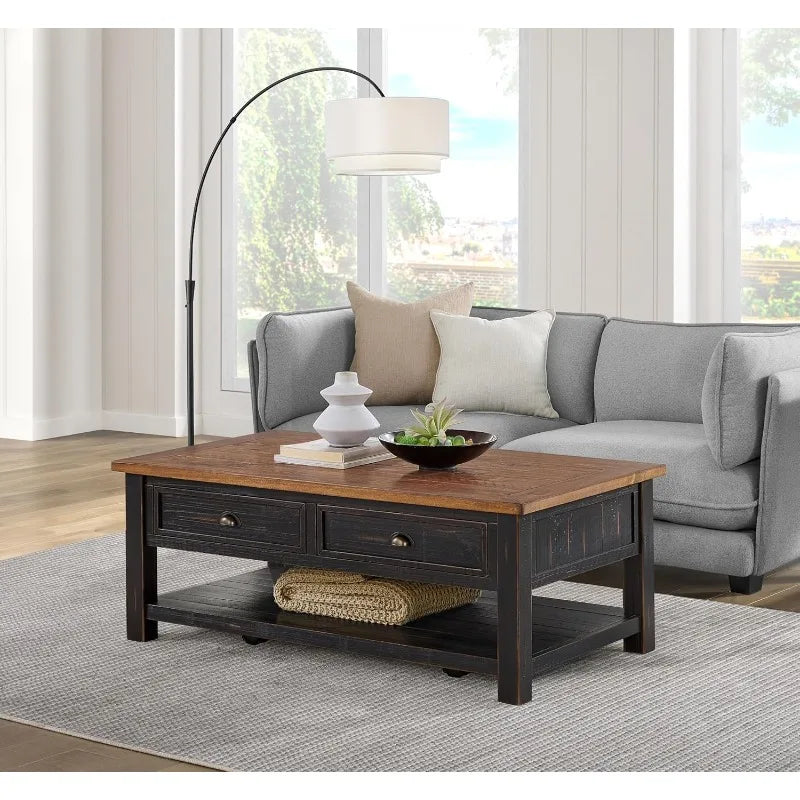 Martin Svensson Home Monterey Solid Wood Coffee Table Black Driftwood