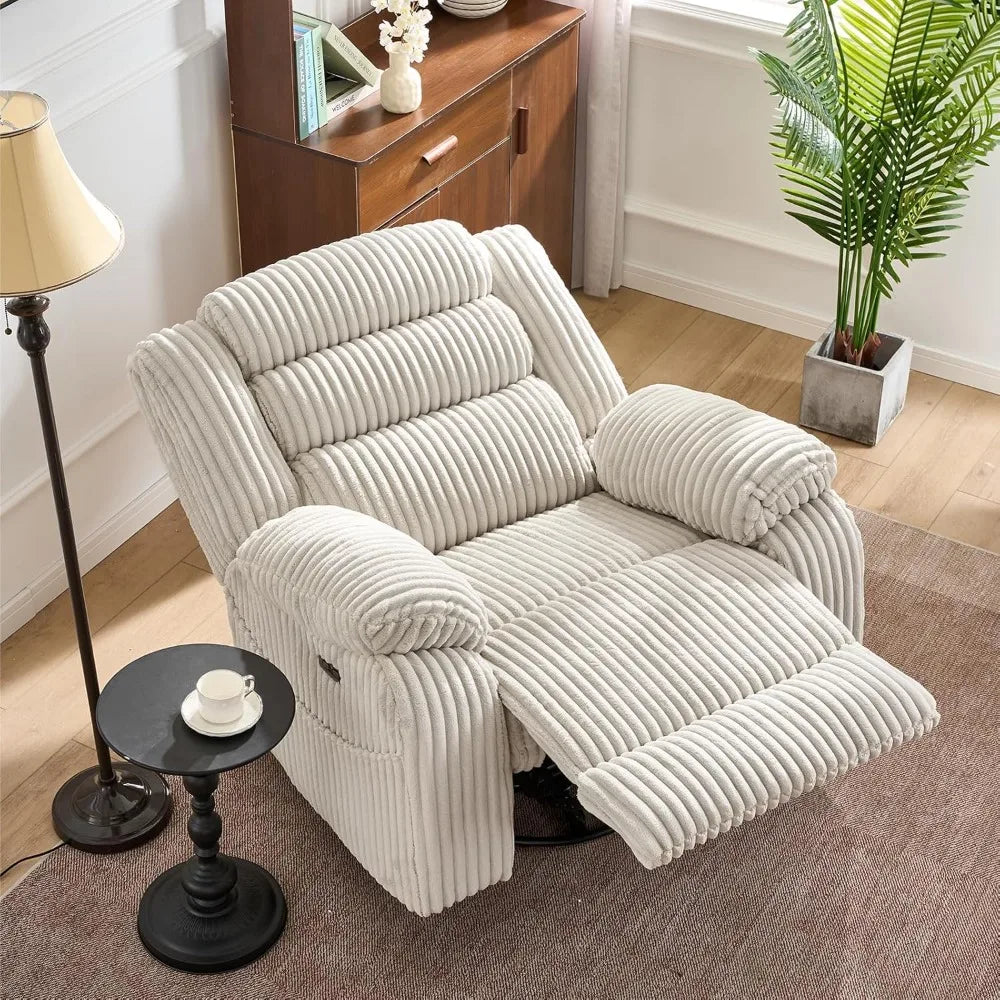 Power Swivel Rocker Recliner Chair with Massage and Heat