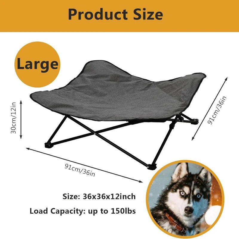 Elevated Dog Bed Portable Raised Pet Cot for Indoor and Travel