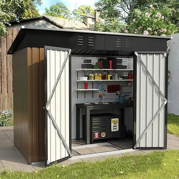 Outdoor Metal Storage Shed 8x4 FT for Yard and Patio Use