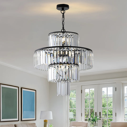 ARLGSITE Luxury Crystal Chandelier Flush Mount Ceiling Light