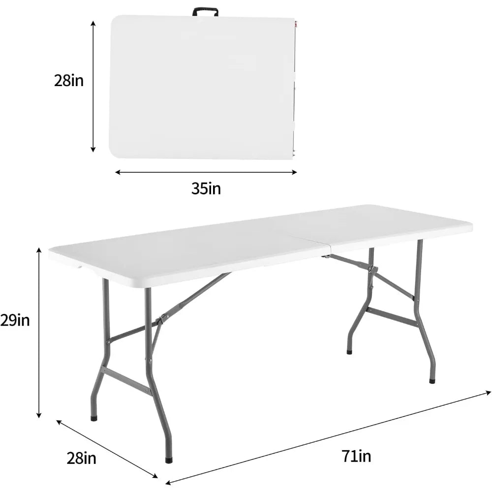 6 Feet Plastic Folding Table for Indoor and Outdoor Use