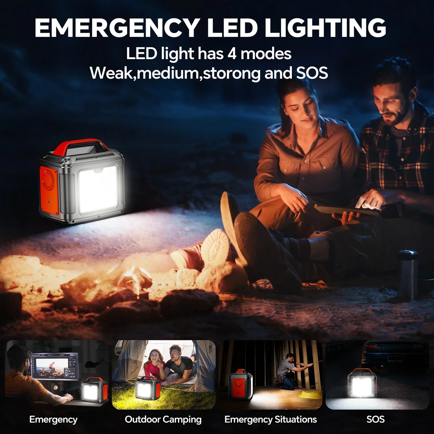 300W Portable Power Station Solar Generator for Camping and Outages