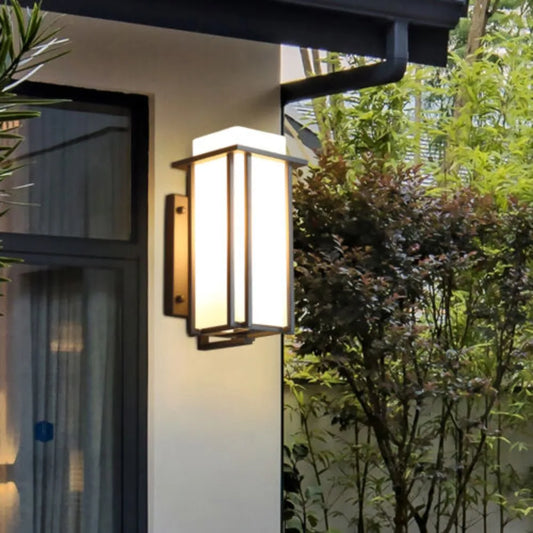 Bymaocar 110V Elegant American Iron Outdoor Wall Lamp